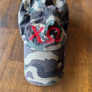 Chi Omega Camo Baseball Cap